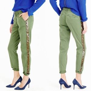 Beautiful JCREW El Chino pants with sequins Sz 0